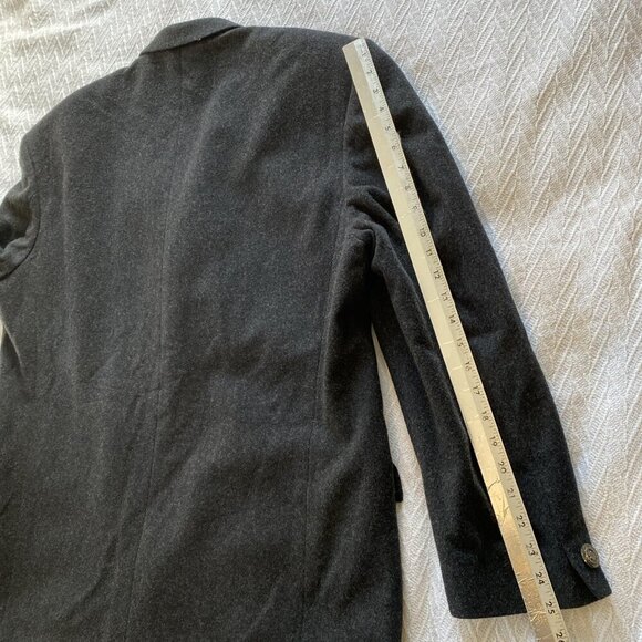 Como Milano Men Wool Cashmere Blazer 46R Italian Fabric Luxury 3 Button Charcoal - Picture 12 of 16